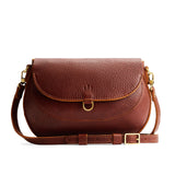 Nutmeg Large | Leather Crossbody with a flap and magnetic closure