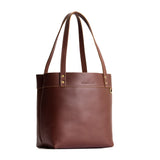 Cognac Medium Classic| Leather tote bag with riveted straps and exterior key loop
