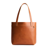 Honey*Medium*Classic | Leather tote bag with riveted straps and exterior key loop