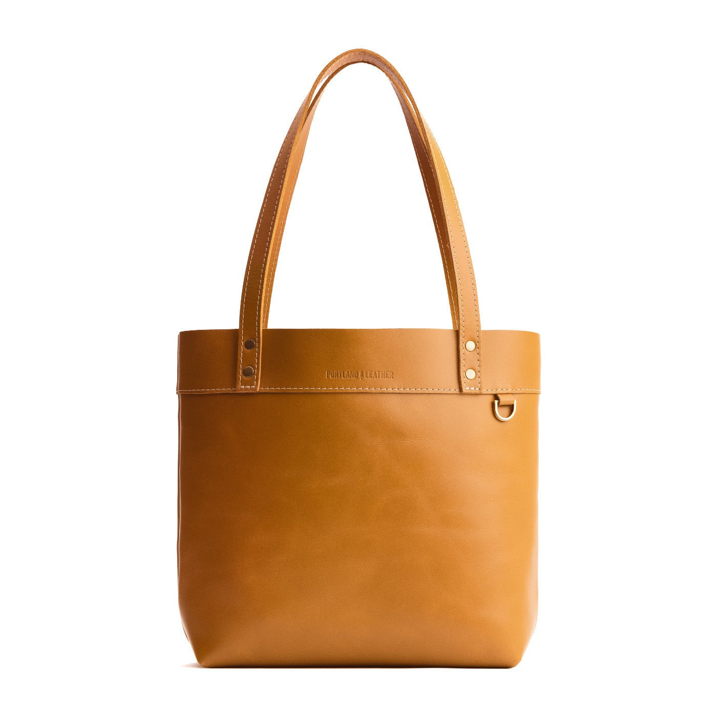 Mango*Medium*Classic  | Leather tote bag with riveted straps and exterior key loop
