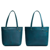 Westward Blue Zipper | Side by side comparison of both sizes of the Montana Tote