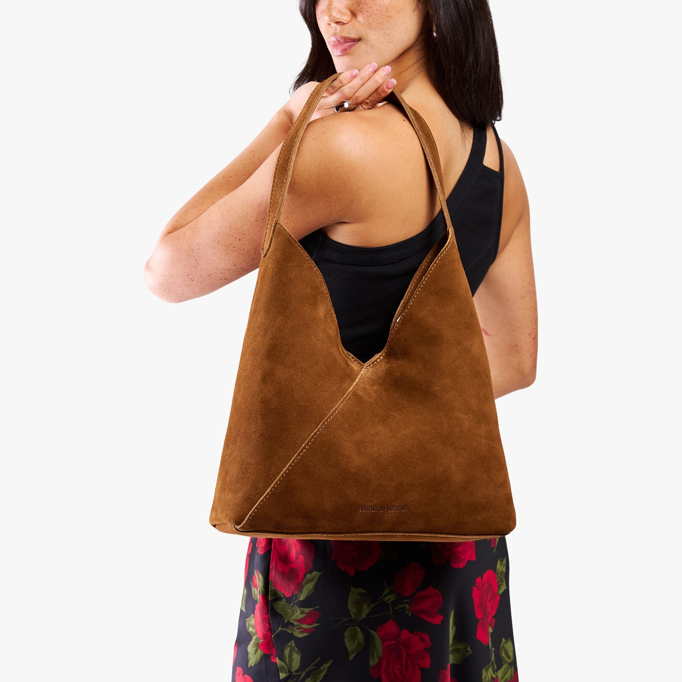Large shoulder bag with magnetic snap closure