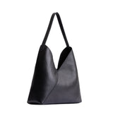 Pebbled--black Oversized | Large shoulder bag with magnetic snap closure