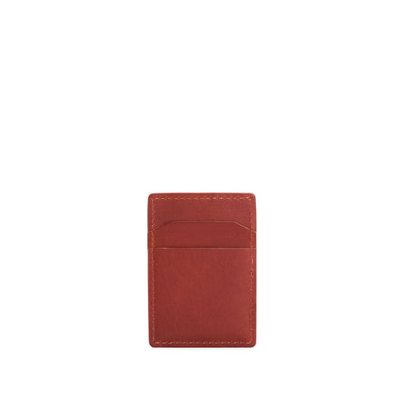 Marrone | Leather card holder with two slots on each side