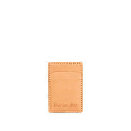 Naturale | Leather card holder with two slots on each side