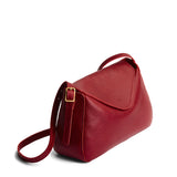 Chili Red Medium | Leather Crossbody with a flap and magnetic closure