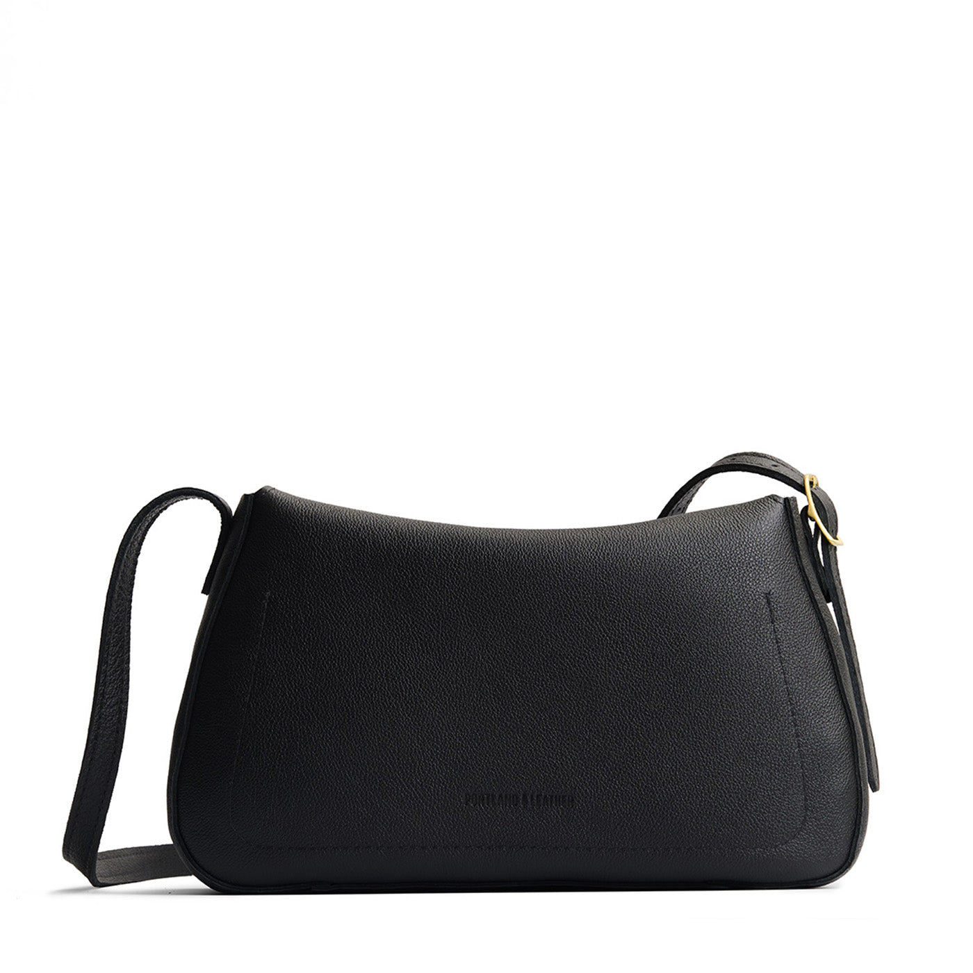 Pebbled--black*Medium | Leather Crossbody with a flap and magnetic closure