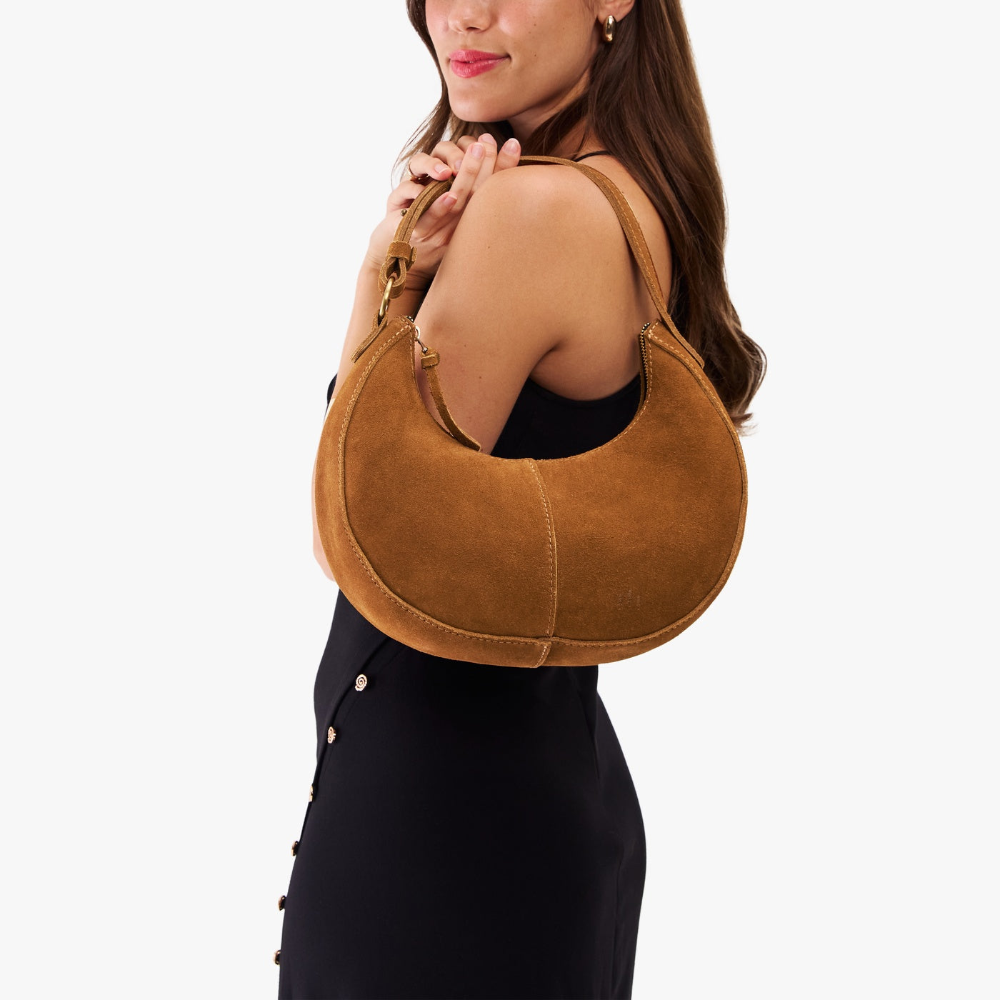 Jackson*Classic | Crescent shaped shoulder bag with zipper closure and adjustable strap