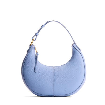 Aster*Classic  | Crescent shaped shoulder bag with zipper closure and adjustable strap