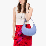Aster Classic | Crescent shaped shoulder bag with zipper closure and adjustable strap