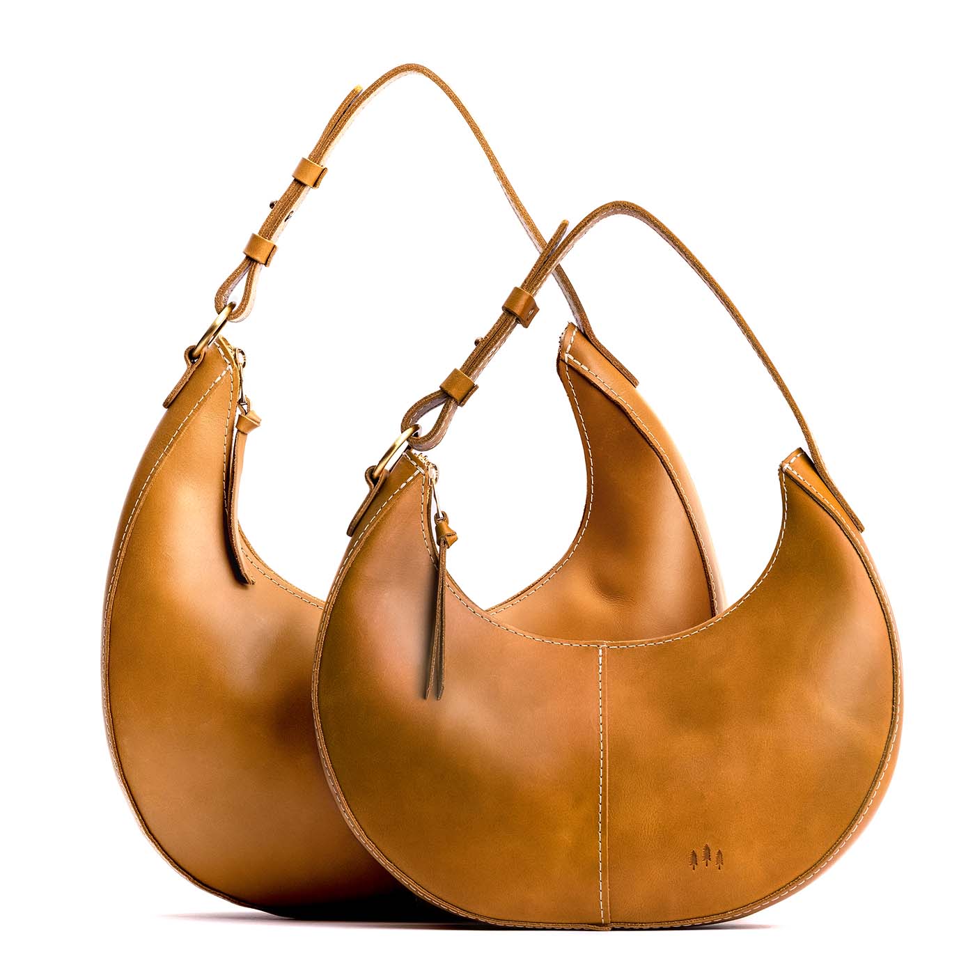Mango | Crescent shaped shoulder bag with zipper closure and adjustable strap
