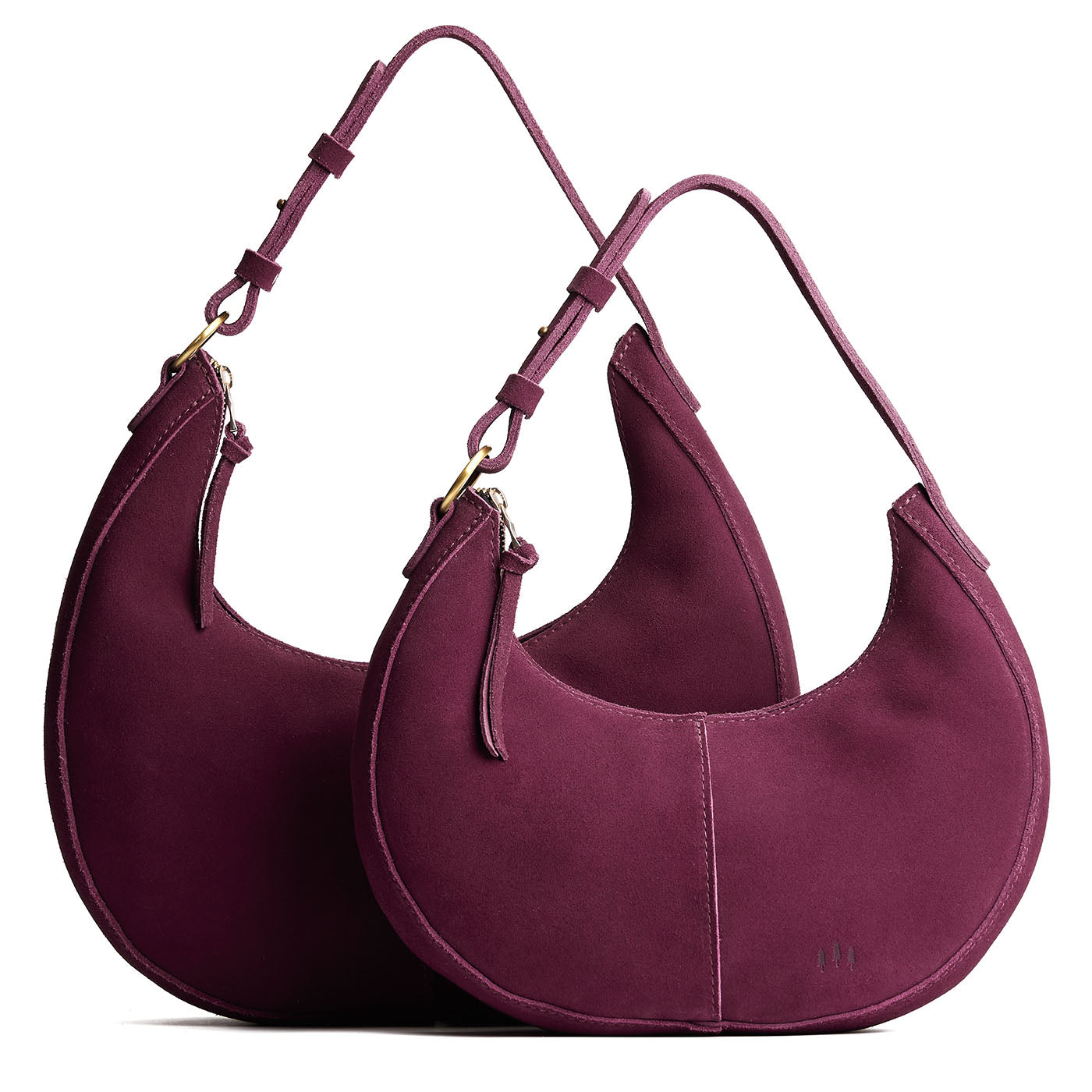 Superbloom | Crescent shaped shoulder bag with zipper closure and adjustable strap