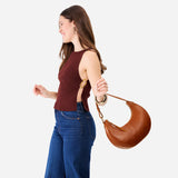 Honey Classic | Crescent shaped shoulder bag with zipper closure and adjustable strap