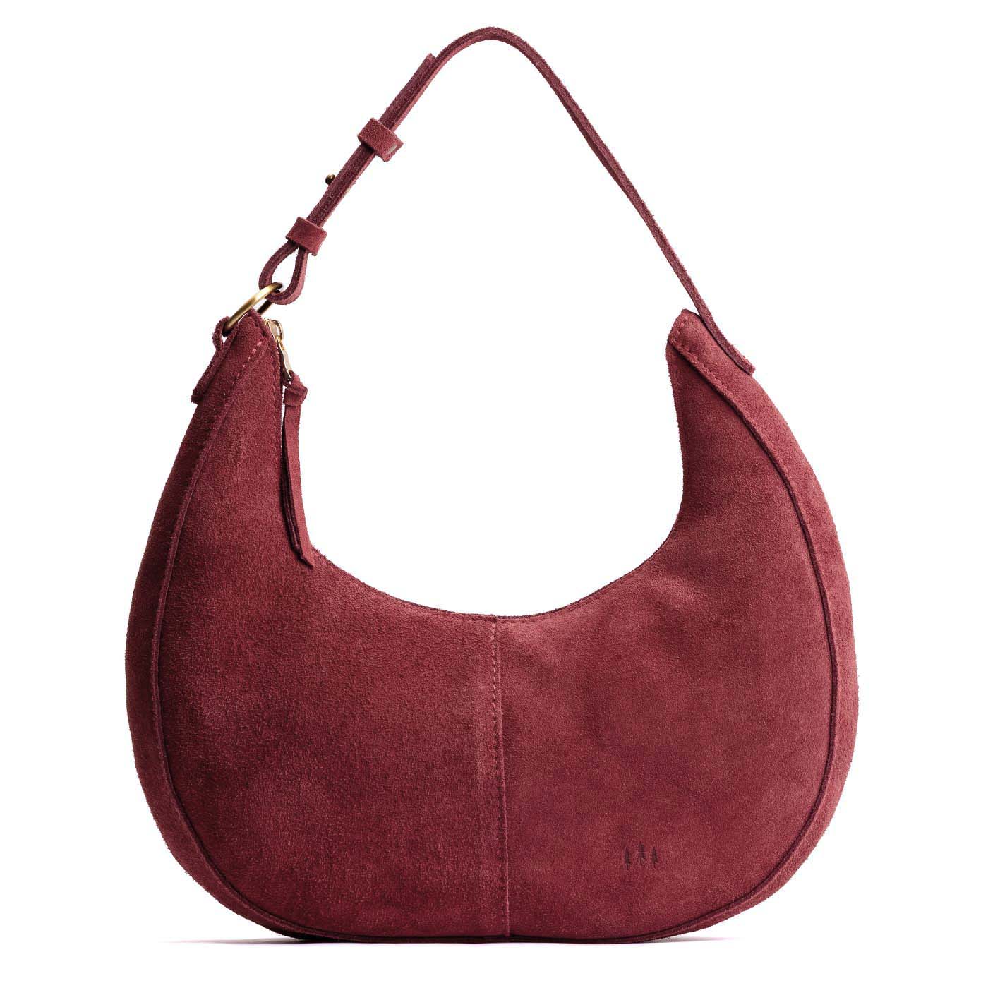 Red Panda*Large | Crescent shaped shoulder bag with zipper closure and adjustable strap