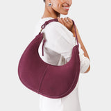 Superbloom Large | Crescent shaped shoulder bag with zipper closure and adjustable strap