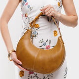 Mango Small | Crescent shaped shoulder bag with zipper closure and adjustable strap