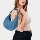 Mariner Blue Classic | Crescent shaped shoulder bag with zipper closure and adjustable strap