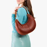 Nutmeg Classic | Crescent shaped shoulder bag with zipper closure and adjustable strap