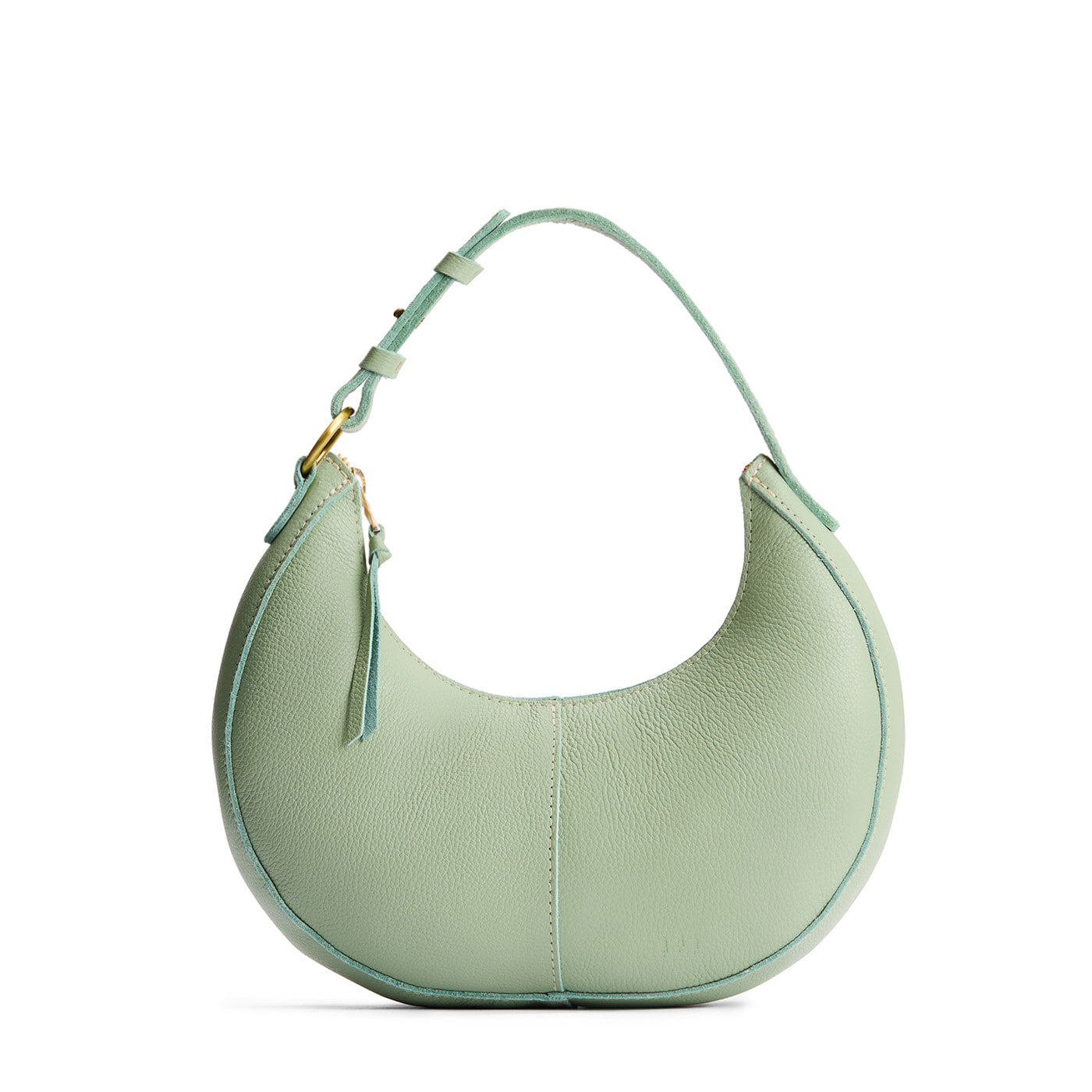 Pistachio*Classic | Crescent shaped shoulder bag with zipper closure and adjustable strap