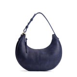 Cobalt Classic | Crescent shaped shoulder bag with zipper closure and adjustable strap