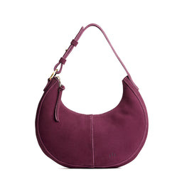 Superbloom*Classic | Crescent shaped shoulder bag with zipper closure and adjustable strap