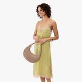 Stone Classic | Crescent shaped shoulder bag with zipper closure and adjustable strap