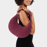 Superbloom Classic | Crescent shaped shoulder bag with zipper closure and adjustable strap