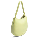 Shadow Lime Large | Rounded shoulder bag with adjustable strap on a white background