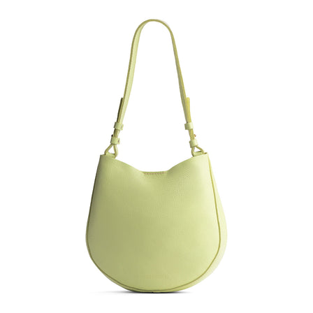 Shadow Lime*Large | Rounded shoulder bag with adjustable strap on a white background
