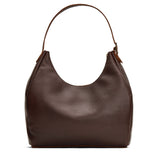 Coldbrew Oversized | U-shaped, flat-bottomed leather shoulder bag with adjustable strap