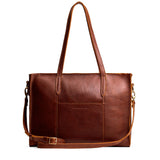 Nutmeg Oversized East/West | Structured wide tote bag with overlapping panels and crossbody strap