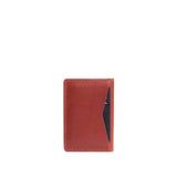 Marrone | Vertical cardholder with six card slots on a white background