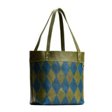 Sea Moss Medium Zipper | Leather tote bag with riveted straps and exterior key loop