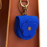 Blue Joy | U shaped pouch with layered leather flower cutout