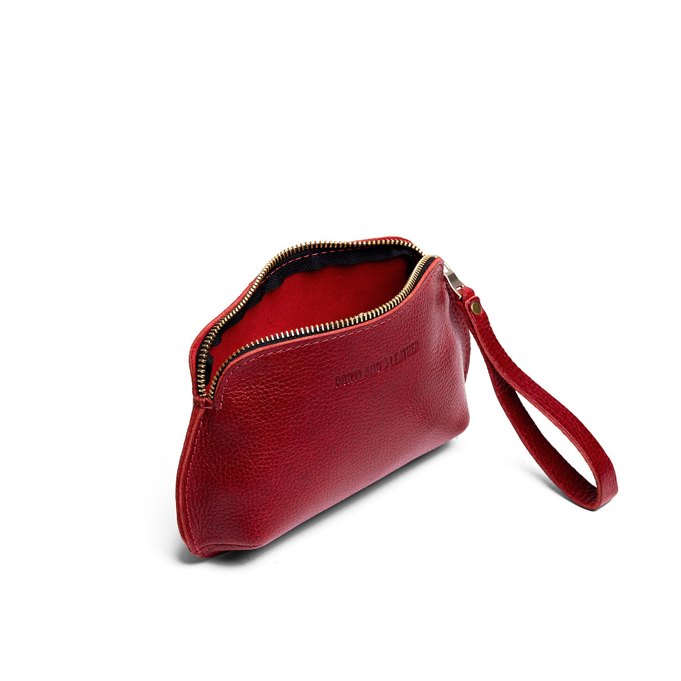Chili Red*Large | Large pouch with top zipper and curved edges