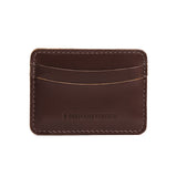 Chocolate Brown | Minimalist leather wallet with card slots and PLG logo