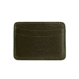 Pebbled Olive | Minimalist leather wallet with card slots and PLG logo