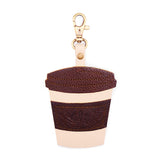 PLG Coffee | Keychain shaped like a to-go coffee cup with a swivel lobster clasp on a white background