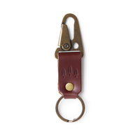 Chocolate Brown*Short | Leather logo branded keychain 