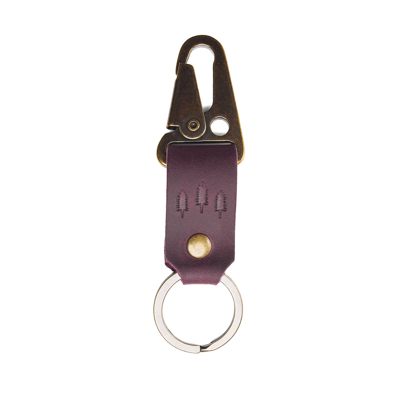 Larkspur*Short | leather logo branded keychain 