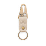 Pebbled Bone Short | Leather logo branded keychain 