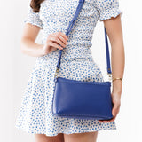 Molino Blue Classic | Zip top petite crossbody bag with detachable strap