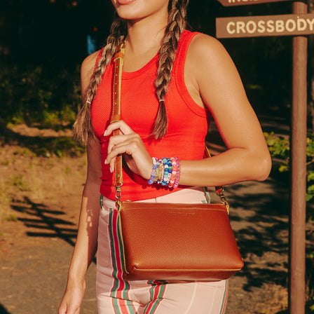 Sienna*Small  | Zip top petite crossbody bag with detachable strap