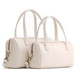 Bone Large | Two sizes of mini duffle shaped handbag with crossbody strap