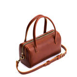 Chestnut Small | Mini duffle shaped handbag with crossbody strap
