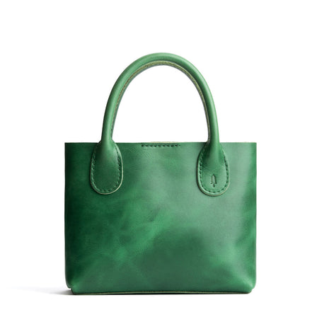 Cowboy Mint*Large | Mid-size tote purse with  structured leather handles and crossbody strap