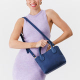 Deep Water Small | Petite tote purse with structured leather handles and crossbody strap