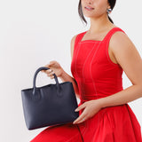 Night Owl Large | Mid-size tote purse with structured leather handles and crossbody strap