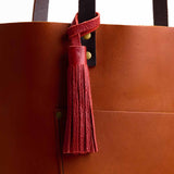 Chili Red Classic | Fringed leather tassel with leather loop