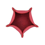 Cherry | Star-shaped foldable leather tray with snap-button corners